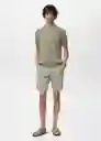 Camiseta Tricot Arraona Khaki Talla L Hombre Mango