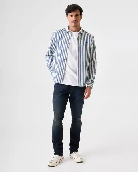 Camisa Hombre Azul Talla S 812G504_AZU154714 Americanino