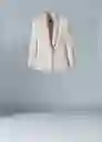 Blazer Americana Wide Crudo Talla L Mujer Mango