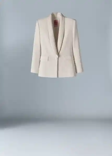 Blazer Americana Wide Crudo Talla L Mujer Mango