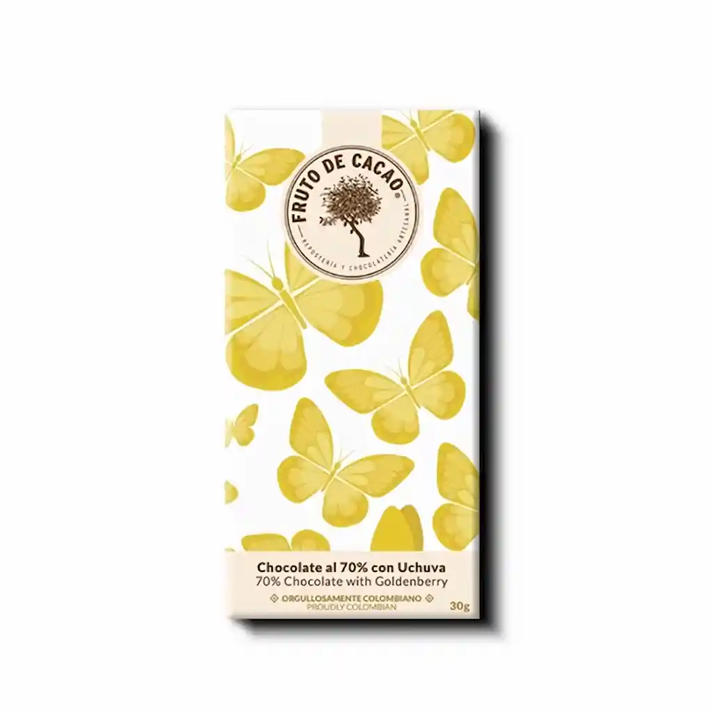 Fruto de Cacao Barra de Chocolate Uchuva 70 %
