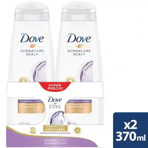 Dove Shampoo Hidratación y Suavidad Anticaspa Pack