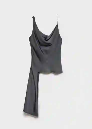 Top Flora Gris Talla M Mujer Mango