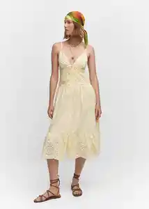 Vestido Butter Vainilla Talla L Mujer Mango