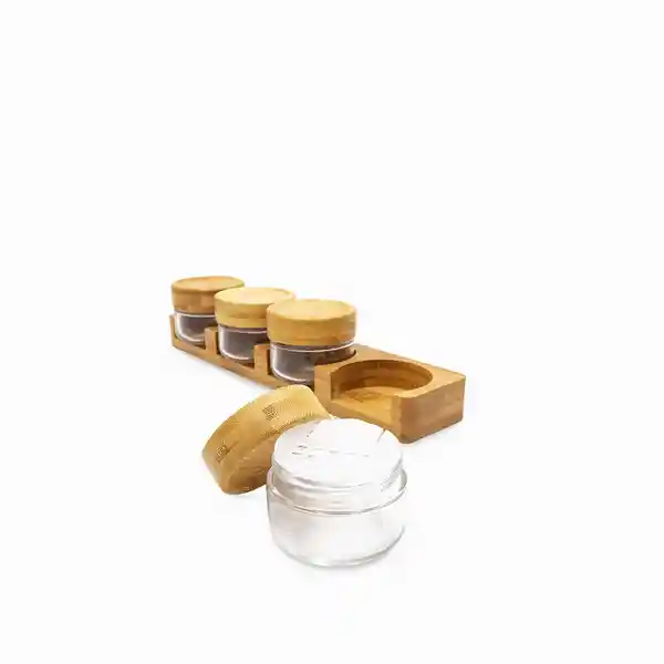 Set Rack Especias Bajo Base Madera Ambiente Gourmet