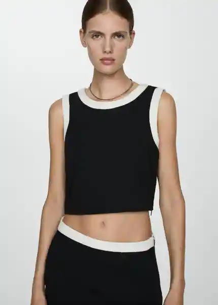 Top Peggy Negro Talla M Mujer Mango