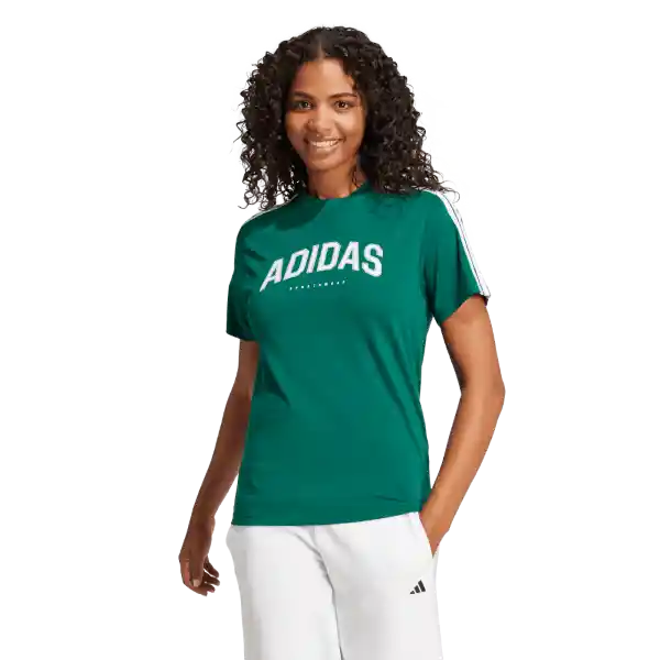 Adidas Camiseta L Softs Manga Corta Mujer Verde Talla S