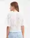 Camisa Eyelet Resort Femenino Blanco 0 Claro Talla M Chevignon