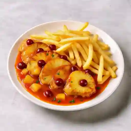 Pechuga en salsa de piña o ciruela