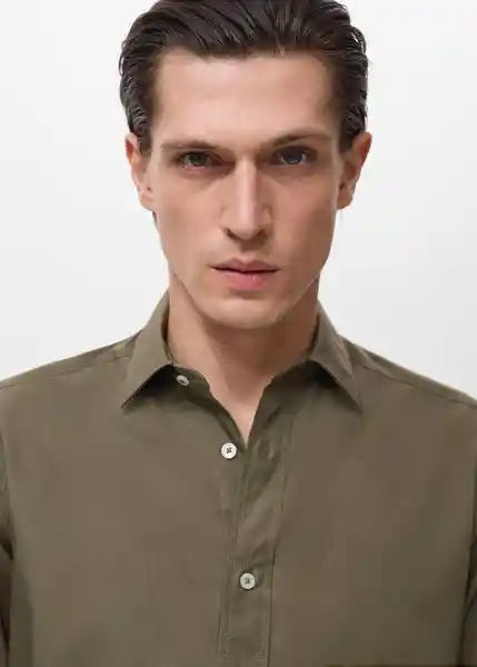 Camisa Play Khaki Talla M Hombre Mango