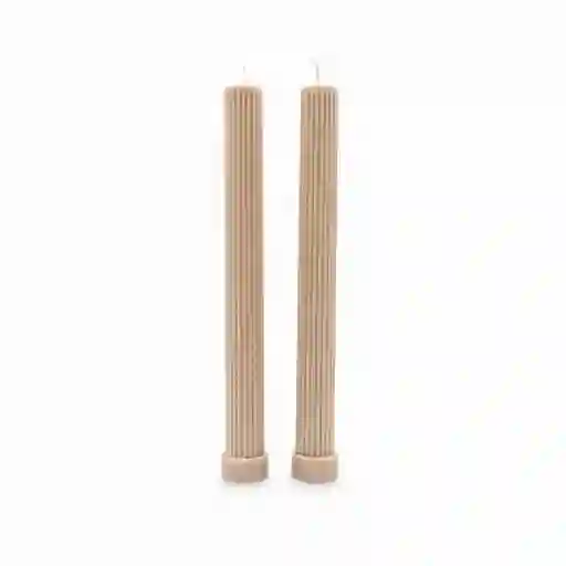 Set Velas Acanalada Beige 27 cm Ambiente Gourmet