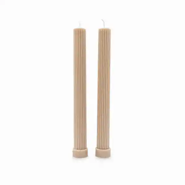 Set Velas Acanalada Beige 27 cm Ambiente Gourmet