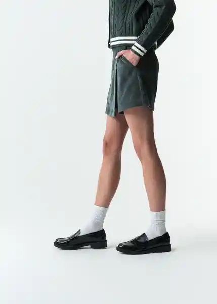 Falda Short Meli Mujer Verde Hidai Ultraoscuro Talla L 443G387 Naf Naf