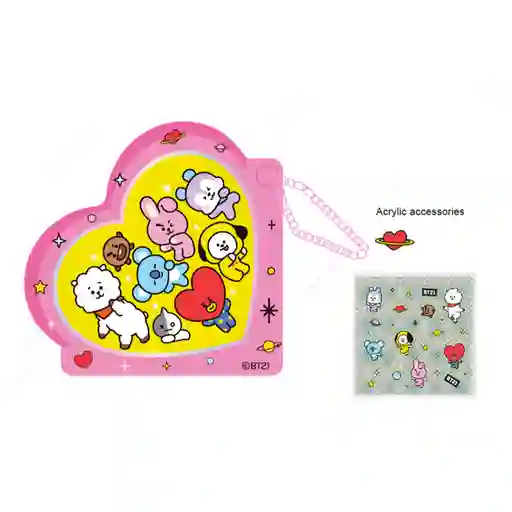 Set de Porta Bolígrafos y Stickers Serie Bt21 Miniso