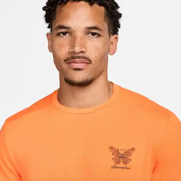 Nike Camiseta M Df Rise 365 Run Div Top Hombre Naranja Talla XL