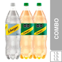 Combo Schweppes Ginger Ale 2 Und + Gaseosa Schweppes Soda 1.5 L