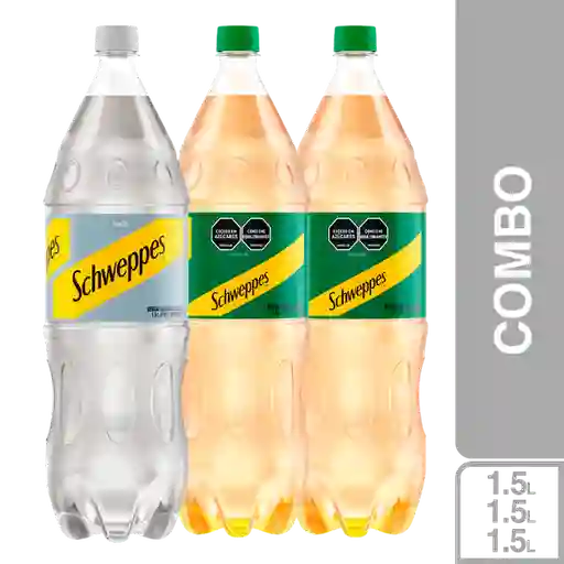Combo Schweppes Ginger Ale 2 Und + Gaseosa Schweppes Soda 1.5 L