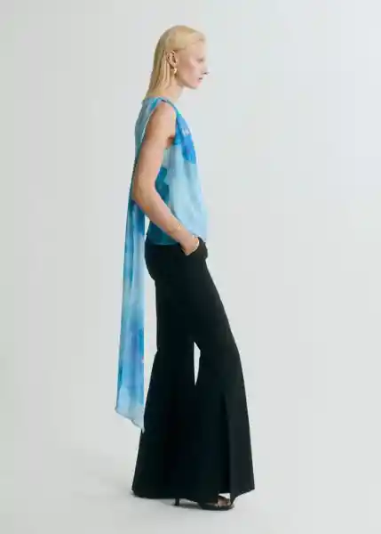 Blusa Adela Azul Talla S Mujer Mango