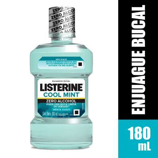 Listerine Enjuague Bucal Cool Mint Zero Alcohol Menta Suave