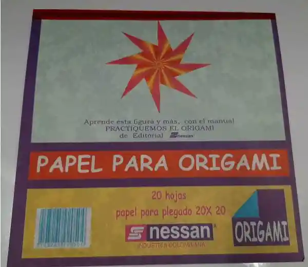 Nessan Block Para Origami 20 Hojas 20 x 20