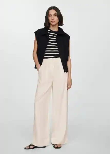 Pantalón Lyon Crudo Talla 42 Mujer Mango