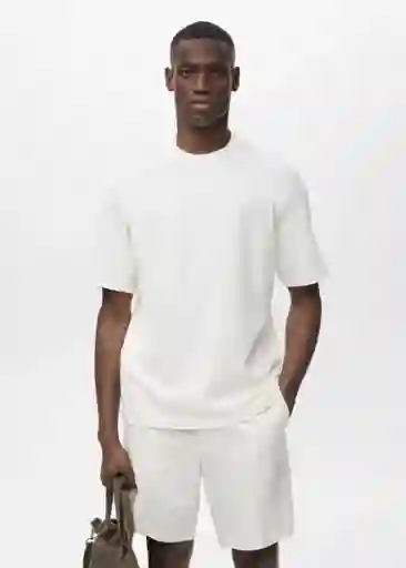 Camiseta Anouk Off White Talla L Hombre Mango