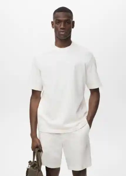 Camiseta Anouk Off White Talla L Hombre Mango