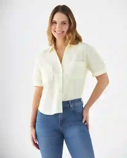 Camisa Manga Corta Amarillo Lirio Claro Talla XXL 619F074 Esprit