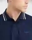 Camiseta Polo Neck Details Azul Dark Ultra Oscuro XL Chevignon