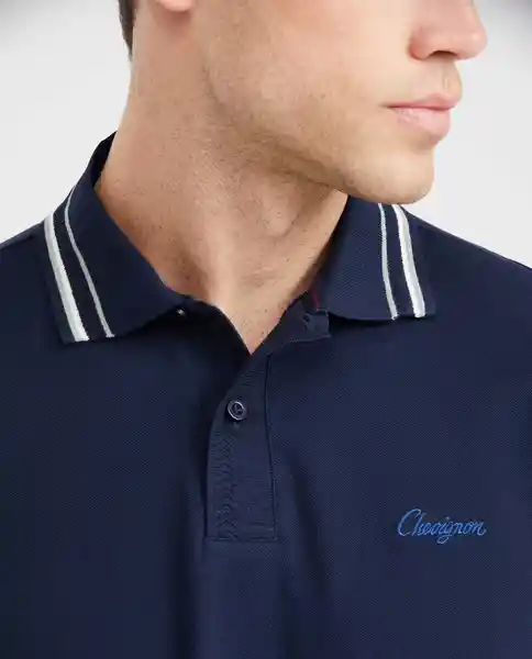 Camiseta Polo Neck Details Azul Dark Ultra Oscuro XL Chevignon