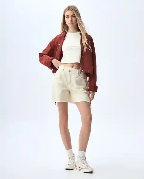 Camiseta Mujer Crudo Talla XS 601G012_CRU110606 Americanino