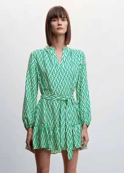 Vestido Saba-L Verde Talla M Mujer Mango