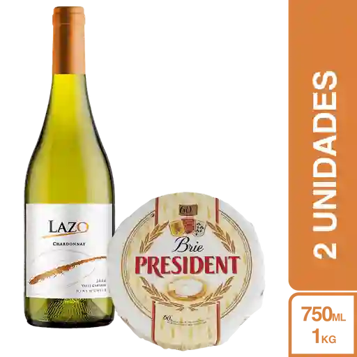 Combo Vino Lazo + Queso President Brie 