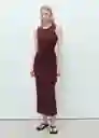 Vestido Ferti Burdeos Talla XS Mujer Mango