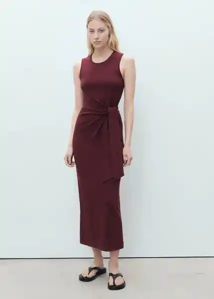 Vestido Ferti Burdeos Talla XS Mujer Mango