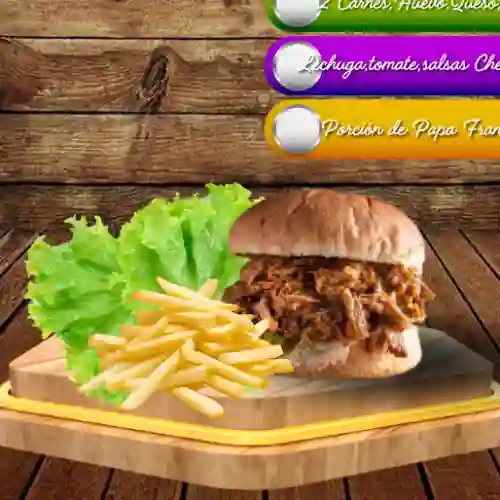 Hamburguesa Doble Carne Desmechada