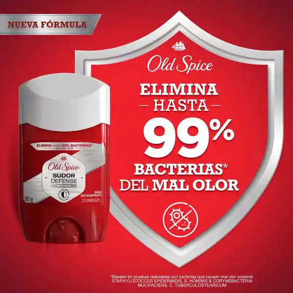 Desodorante Antitranspirante Hombre Old Spice Barra Sudor Defense Seco Seco 50 g Pack 2 Unidades