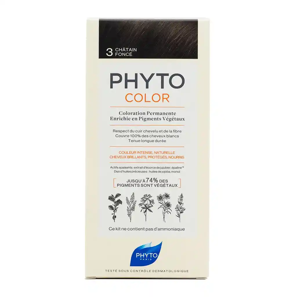 Phyto Coloración Capilar Phytocolor Dark Brown 3