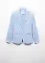 Blazer Americana Boreli Celeste Talla 38 Mujer Mango