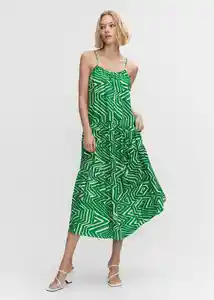 Vestido Gari Verde Talla L Mujer Mango