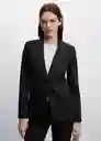 Blazer Americana Boreal Negro Talla 34 Mujer Mango