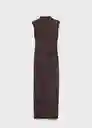 Vestido Curra Marrón Talla L Mujer Mango
