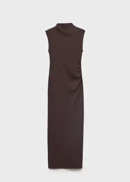 Vestido Curra Marrón Talla L Mujer Mango