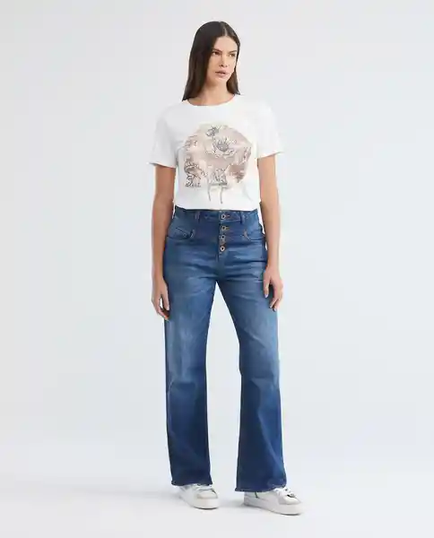 Botanicalfoil Graphic Tee Crudo Prístino Claro Talla Xs Mujer Chevignon