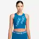 Nike Polera W Crop Tank Grx Azul Para Mujer Talla L