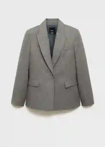 Blazer Americana Norway Gris Talla S Mujer Mango