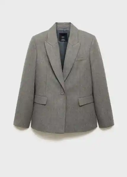 Blazer Americana Norway Gris Talla S Mujer Mango