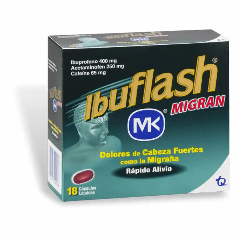 Ibuflash Mk Migran 18 Capsulas Ibuprofeno Acetaminofen Caféina