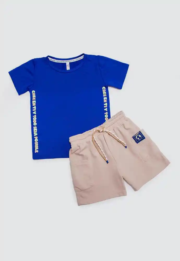 Conjunto Corto 6/9 Meses-azul