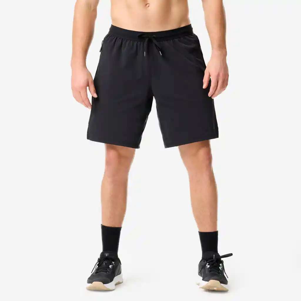 Pantaloneta Fitness Elástica Negro
